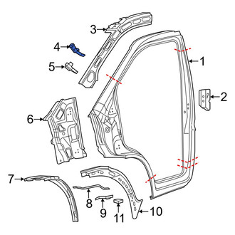 Ram OE - Upper Body A-Pillar Baffle Plate