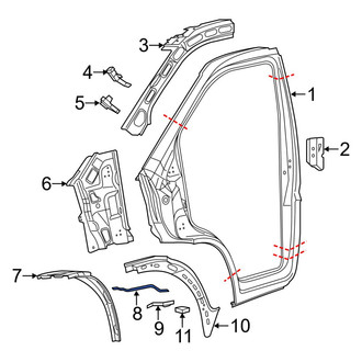 Ram OE - Left Upper Body A-Pillar Baffle Plate