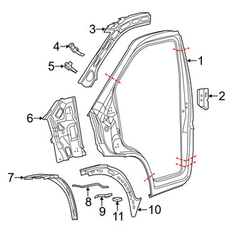 Ram OE - Pillars, Rocker & Floor - Aperture Panel (Extended Cargo Van / Standard Cargo Van)