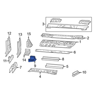 Ram OE - Left Floor Pan Crossmember Bracket
