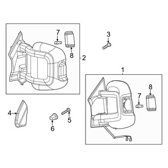 Ram OE - Front Door - Outside Mirrors (Extended Cargo Van / Standard Cargo Van)