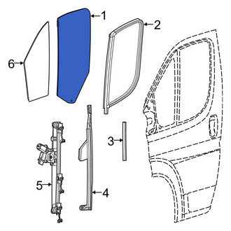 Ram OE - Rear Right Door Glass