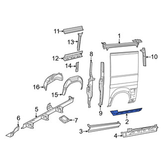 Ram OE - Right Lower Sliding Door Track