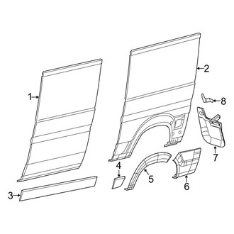 Ram OE - Side Panel & Components (Driver, W/O Dual Doors), (Standard Cargo Van)