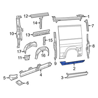 Ram OE - Left Lower Sliding Door Track