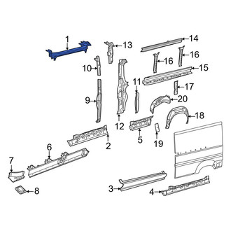 Ram OE - Left Upper Sliding Door Track