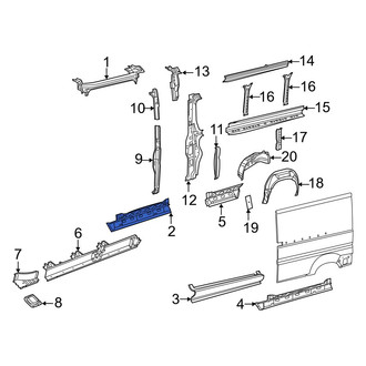 Ram OE - Left Lower Sliding Door Track