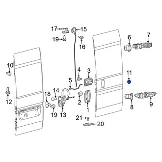 Ram OE - Rear Right Door Hinge Pin and Bushing Kit