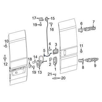 Ram OE - Rear Right Door Lock Operating Rod