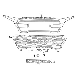 Ram OE - Front Bumper & Grille - Grille & Components