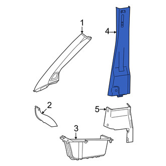 Ram OE - Left Upper Door Pillar Post Trim Set