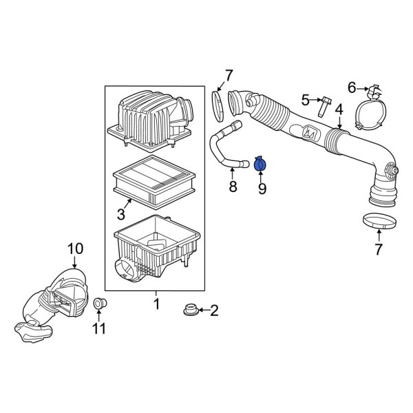 Ram OE 6106368AA PCV Valve Hose Clamp