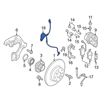 Ram OE - Front ABS Wheel Speed Sensor
