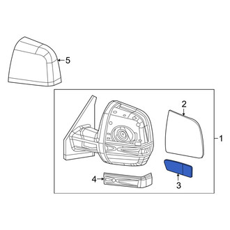 Ram OE - Front Left Lower Door Mirror Glass