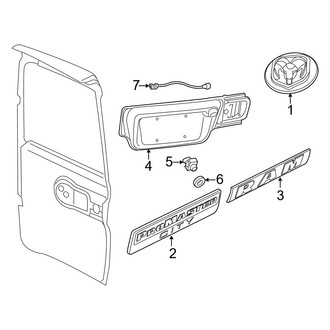 Ram OE - Back Door - Exterior Trim