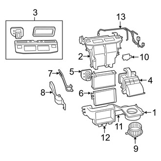 Ram OE - Air Conditioner & Heater - Evaporator & Heater Components (Front)