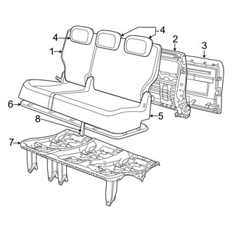 Ram OE - Seats & Tracks - Third Row Seats (60-40 Bench, Cloth (H7), Covers & Pads)
