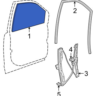 Ram OE - Front Left Door Glass