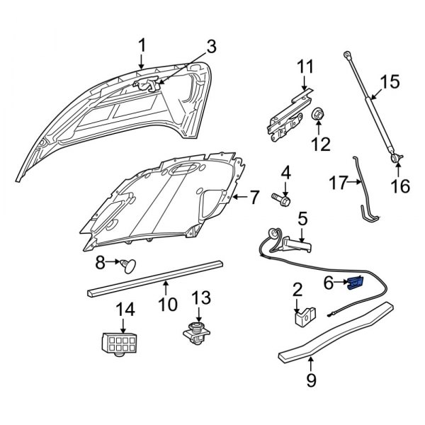 Ram OE 6503794 Hood Release Cable Clip