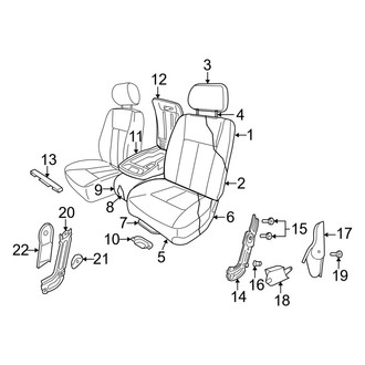 Ram OE - Seats & Tracks - Front Seat Components (40/20/40 Cloth Seat (Y9))