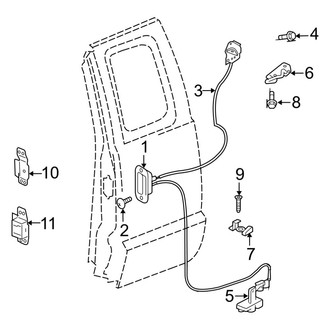 Ram OE - Rear Door - Lock & Hardware (Big Horn / ST Extended Cab)