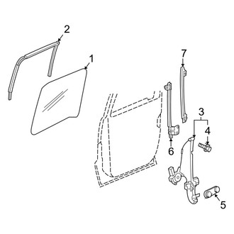 Ram OE - Rear Door - Glass & Hardware (Big Horn / Laramie / TRX Crew Cab)
