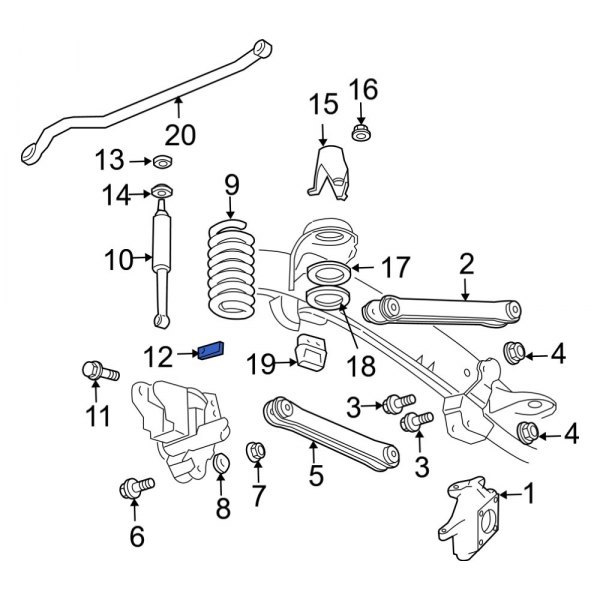 Ram OE 6502817 Front Suspension Shock Absorber Nut