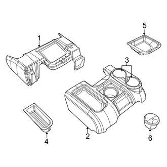 Ram OE - Center Console (W/O Armrest), (2500 / 3500 Regular Cab / Crew Cab / Mega Cab)