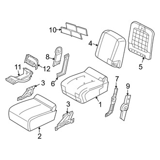 Ram OE - Seats & Tracks - Front Seat Components (Split Bench, 20% Seat, W/O Lwr Storage)