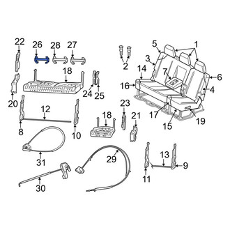 Ram OE - Rear Right Outer Seat Hinge