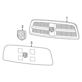 Ram OE - Grille & Components (Design: Ram Head Emblem), (2500 / 3500 Regular Cab / Crew Cab / Mega Cab)