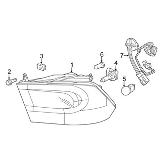 Ram OE - Front Lamps - Headlamp Components (2500 / 3500 Regular Cab / Crew Cab / Mega Cab)
