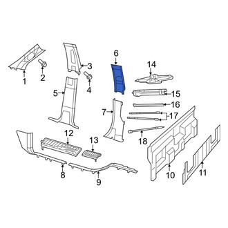 Ram OE - Rear Left Upper Body C-Pillar Trim Panel