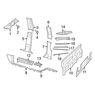 Ram OE - Cab - Interior Trim (Pillars & Floor), (2500 / 3500 Regular Cab / Crew Cab / Mega Cab)