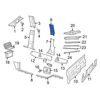 Ram OE - Right Upper Body C-Pillar Trim Panel