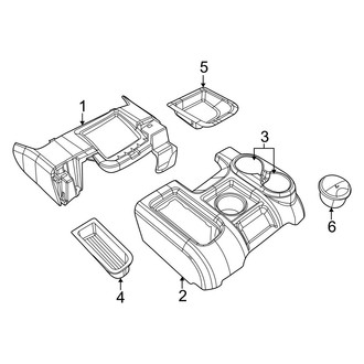 Ram OE - Center Console (W/O Armrest), (2500 / 3500 Regular Cab / Crew Cab / Mega Cab)