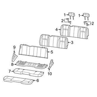 Ram OE - Seats & Tracks - Rear Seat Components (Bench Seat), (2500 / 3500 Regular Cab / Crew Cab / Mega Cab)