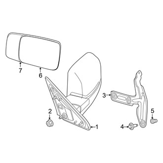 Ram OE - Front Door - Outside Mirrors (Manual Mirror, With Towing Mirrors), (2500 / 3500 Regular Cab / Crew Cab / Mega Cab)