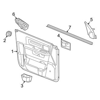 Ram OE - Front Door - Interior Trim (2500 / 3500 Regular Cab / Crew Cab / Mega Cab)