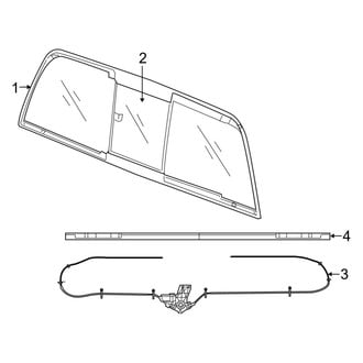 Ram OE - Back Glass - Glass (Sliding Glass), (2500 / 3500 Regular Cab / Crew Cab / Mega Cab)