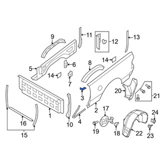 Ram OE - Rear Left Rearward Truck Bed Panel Reinforcement
