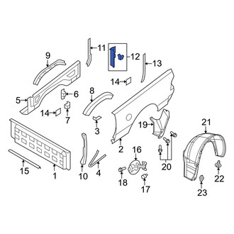 Ram OE - Rear Left Rearward Truck Bed Panel Reinforcement