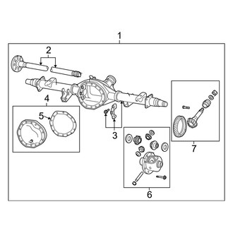 Ram OE - Rear Suspension - Axle Housing (With 292 mm Axle, Single Rear Wheels), (3500)