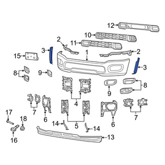 Ram OE - Front Lower Outer Bumper Face Bar Bracket