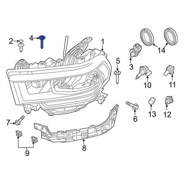 Headlight Mounting Screw