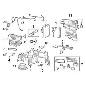 Ram OE - Air Conditioner & Heater - Evaporator & Heater Components (W/O Dual Zone)