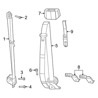 Ram OE - Restraint Systems - Rear Seat Belts (Big Horn / Laramie / Laramie Longhorn / Limited / Lone Star / Power Wagon / Tradesman Crew Cab)