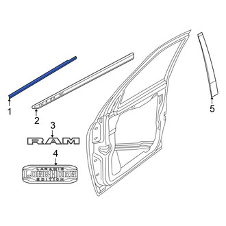 Ram OE - Front Door Window Belt Weatherstrip