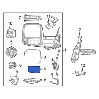 Ram OE - Front Left Lower Door Mirror Glass