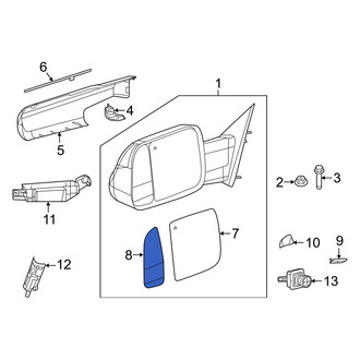 Ram OE - Front Left Door Mirror Glass